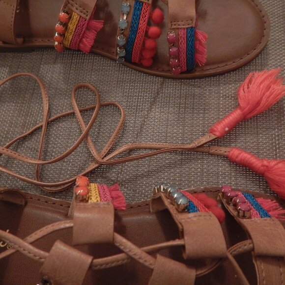 CANDIES SANDALS VERY COLORFUL LACE UP THE ANKLE - Picture 11 of 13